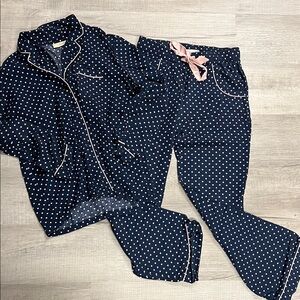 Nordstrom’s Navy Polka Dot Pajama Set XS